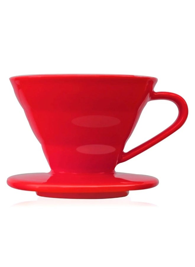 رانك  قمع تقطير V60 سيراميك 01 احمر ابيض  - Image 1