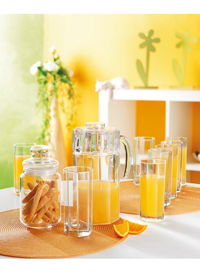 Luminarc Octime 7 Piece Glass Drink Set with Jug and Tumblers for Water, Juice, Soft Drinks, Iced Tea and Cold Beverages - Image 2