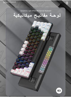 63 Keys Bicolor RGB Gaming Mechanical Keyboard with Two-stage Kickstand & Ergonomic and Waterproof with Anti-ghosting keyboard Mini Gaming Keyboard High-performance keyboard for Gamers