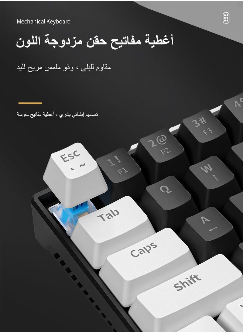 ULHYC - 63 Keys Bicolor RGB Gaming Mechanical Keyboard with Two-stage Kickstand & Ergonomic and Waterproof with Anti-ghosting keyboard Mini Gaming Keyboard High-performance keyboard for Gamers - Image 1