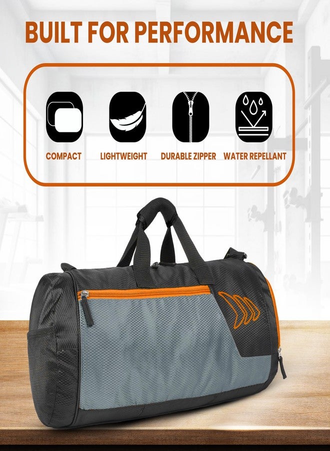 Mayor Gym Bag for Men & Women Sports Duffle Bag with Separate Shoe Compartment, Gym Bags for Towel, Shaker Bottle, Gym Bags for Sports & Travel (Black/Orange) - Image 3