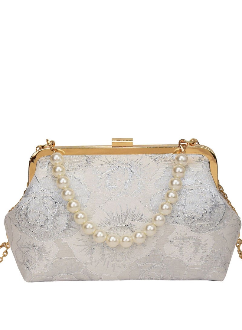 Ladies' One Shoulder Crossbody Bag With Ins Chain Hand-held Dinner Bag Embroidered Niche High-end Feel  - Image 1