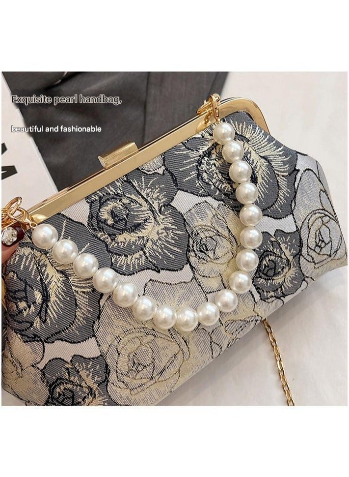 Ladies' One Shoulder Crossbody Bag With Ins Chain Hand-held Dinner Bag Embroidered Niche High-end Feel  - Image 5