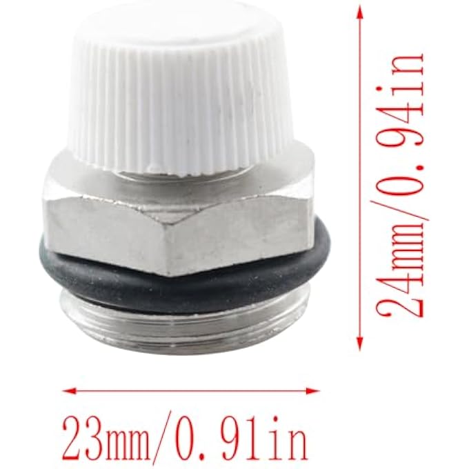 1/2INCH EXTERNAL THREAD MANUAL RADIATOR BLEED VALVE NICKEL PLATED BRASS PLUG VALVE SUITABLE FOR RADIATOR HEATING SYSTEM - Image 2