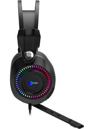 lecoo Lenovo HT405 3.5mm Jack+ USB On-Ear RGB LED Backlit Wired Gaming Headset Black  - Image 4