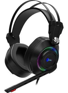 lecoo Lenovo HT405 3.5mm Jack+ USB On-Ear RGB LED Backlit Wired Gaming Headset Black  - Image 1