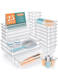 SPARK IT HOME Acrylic Drawer Organizer 25 Trays Set, Durable Clear Plastic Long Lasting Space Saving Versatile Stackable Easily Wiped Non Slip and Perfect For Organizing Your Lifestyle  - Image 2