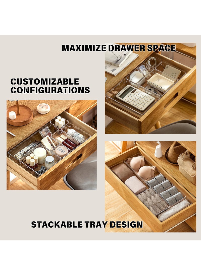 SPARK IT HOME - Acrylic Drawer Organizer 25 Trays Set, Durable Clear Plastic Long Lasting Space Saving Versatile Stackable Easily Wiped Non Slip and Perfect For Organizing Your Lifestyle - Image 1