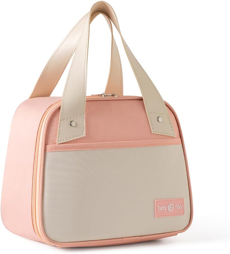 Clesante Insulated Lunch Bag for Men Women and Kids, Waterproof Thermal Insulated Lunch Box Carrier, Reusable Portable Lunch Tote for School Work Office (Pink) - Image 1