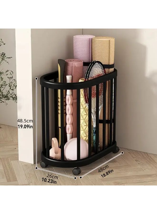 منظم معدات رياضية معدني ثقيل أبيض متين بعجلات - Image 4