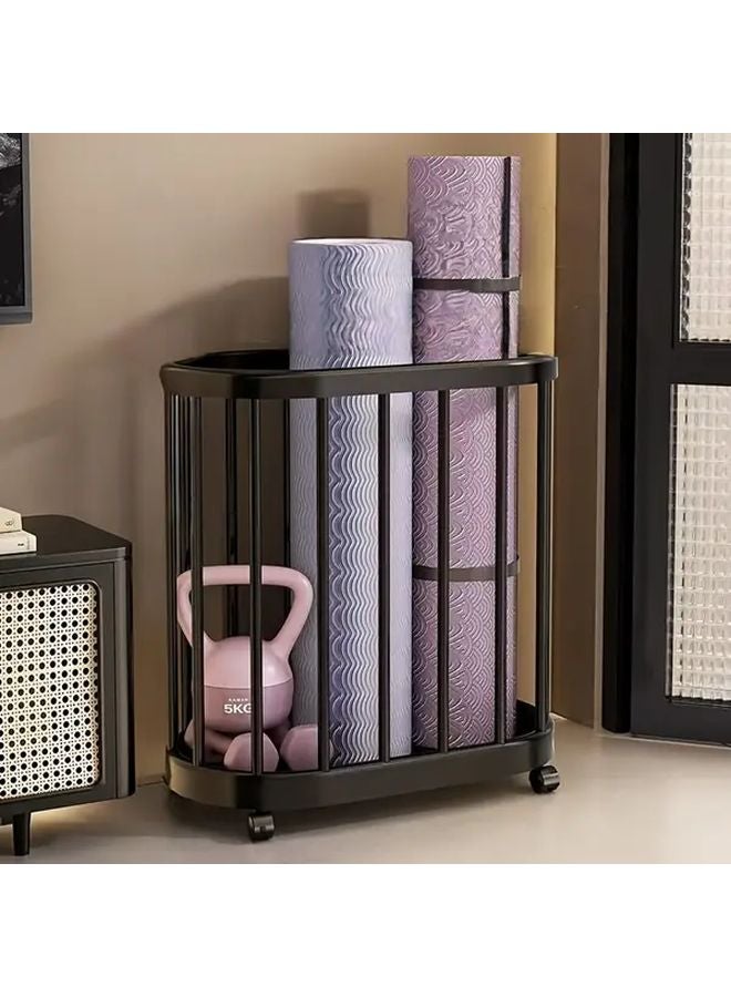 منظم معدات رياضية معدني ثقيل أبيض متين بعجلات - Image 3