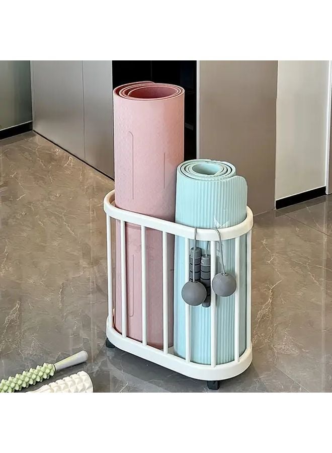 منظم معدات رياضية معدني ثقيل أبيض متين بعجلات - Image 5