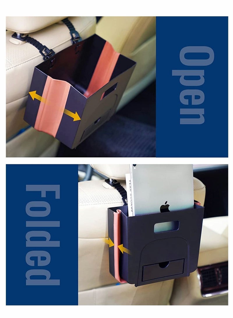 SYOSI Car Garbage Can, Hanging Car Trash Can, Collapsible Portable Waterproof Mini Trash Bin Small Car Organizer Holder Small Car Storage Pockets with Clip for Front Back Seat Accessories - Image 3