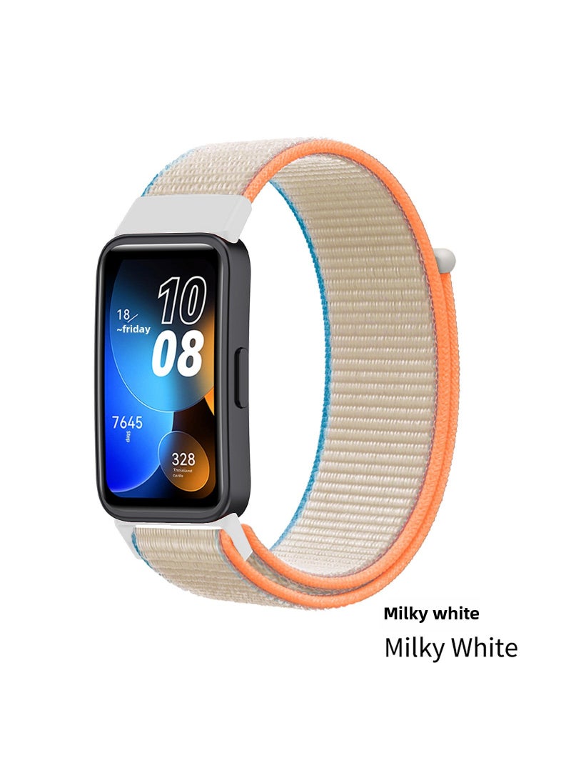 Generic 1 x 5 pcs Nylon Loop Band Magic Strap for Huawei Band 9 1# milk White 