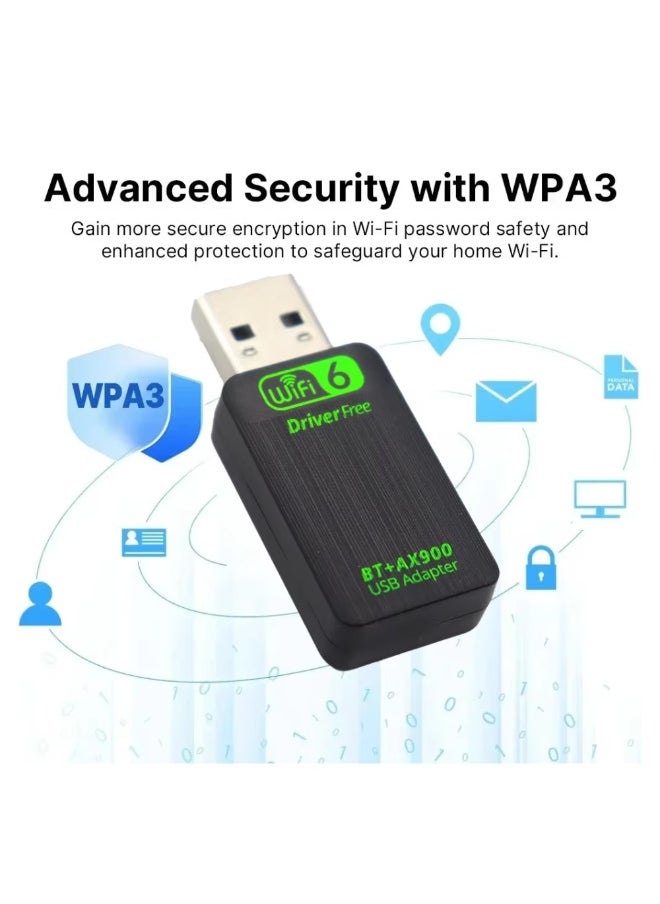 Generic Wifi 6 Bluetooth 5.4 Dongle Adapter AX900 900Mbps Dual Band 2.4G/5G  - Image 3