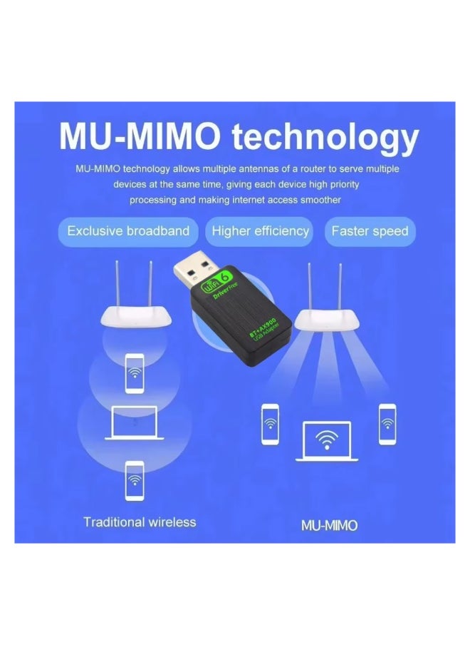 Generic Wifi 6 Bluetooth 5.4 Dongle Adapter AX900 900Mbps Dual Band 2.4G/5G  - Image 4