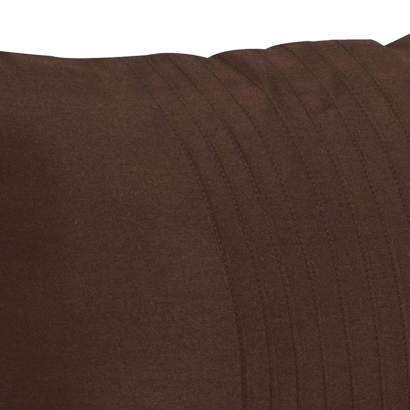 The White Petals Set of 2 Dark Brown Lumbar Pillow Cover With Pin Tucks Panel 12X18 inches Dark Brown  - Image 2