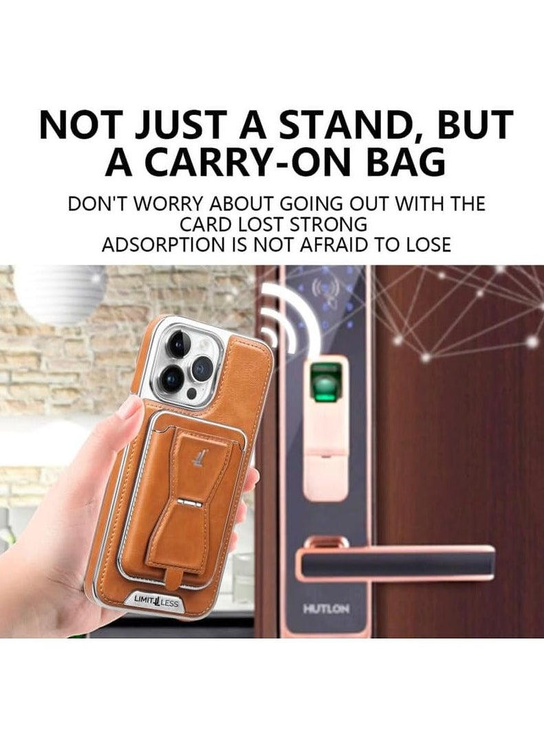 LIMITLESS Leather Case for iPhone 15 Pro Max with Detachable Card Holder and Stand, Back Protector Slim Fit, Soft Grip Leather Cover, Logo Cutouts, Anti-Scratch Full Phone Back Case with Shockproof, Black  - Image 4