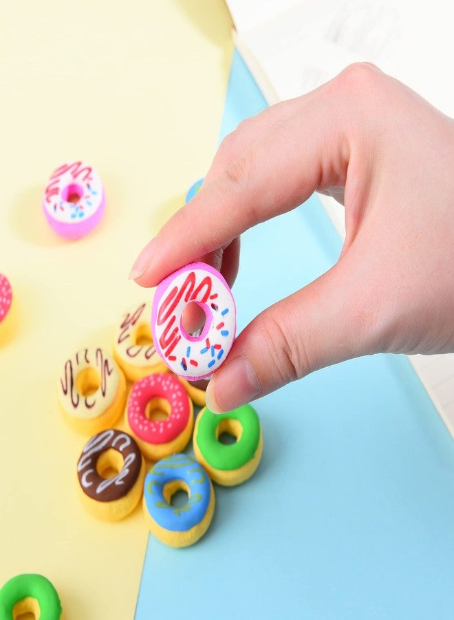 DOMG Donut Erasers for Kids, 24 Pieces 3D Cute Food Puzzle Mini Eraser, Cool Fun Take Apart Desk Pet Erasers for Girls - Image 4