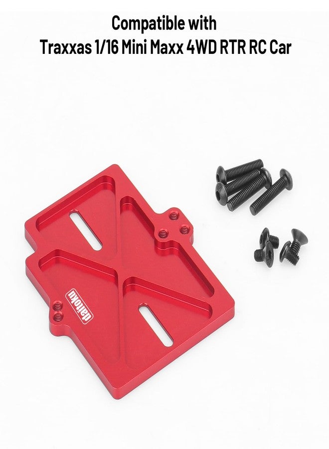 daitoku Aluminum ESC Mounting Plate RC Car Accessories for Traxxas Mini-Maxx 4WD RTR 1/16 RC Car (#107154-1) - Red - Image 3