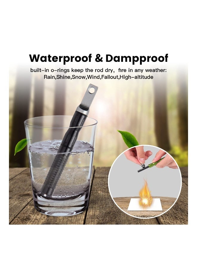 Generic - 3 Pcs Compact Fire Starter Sticks with Scraper Striker Fire Steel Strikes Survival Flint Fire Steel Spark Magnesium Rod for EDC, Emergency Survival Kits, Camping, Hiking, Bush-Craft - Image 1