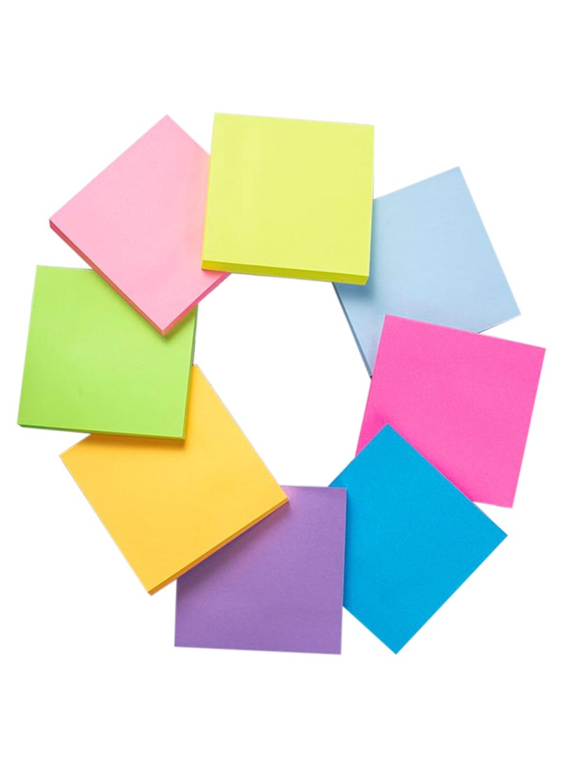 Generic 400 Piece Self Sticky Notes Set, Multicolour Post-It Sticky Message Notebook Bright Multi Colors Series Sticky Notes Memo Pads for Teacher Students Gifts School Office Supplies  - Image 1