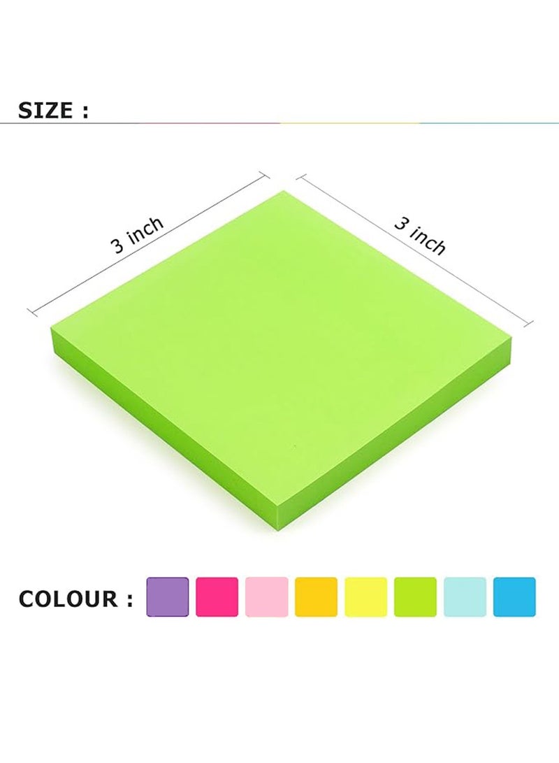 Generic 400 Piece Self Sticky Notes Set, Multicolour Post-It Sticky Message Notebook Bright Multi Colors Series Sticky Notes Memo Pads for Teacher Students Gifts School Office Supplies  - Image 2