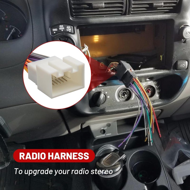 RED WOLF Radio Wiring Harness with RCA Plug - Image 3
