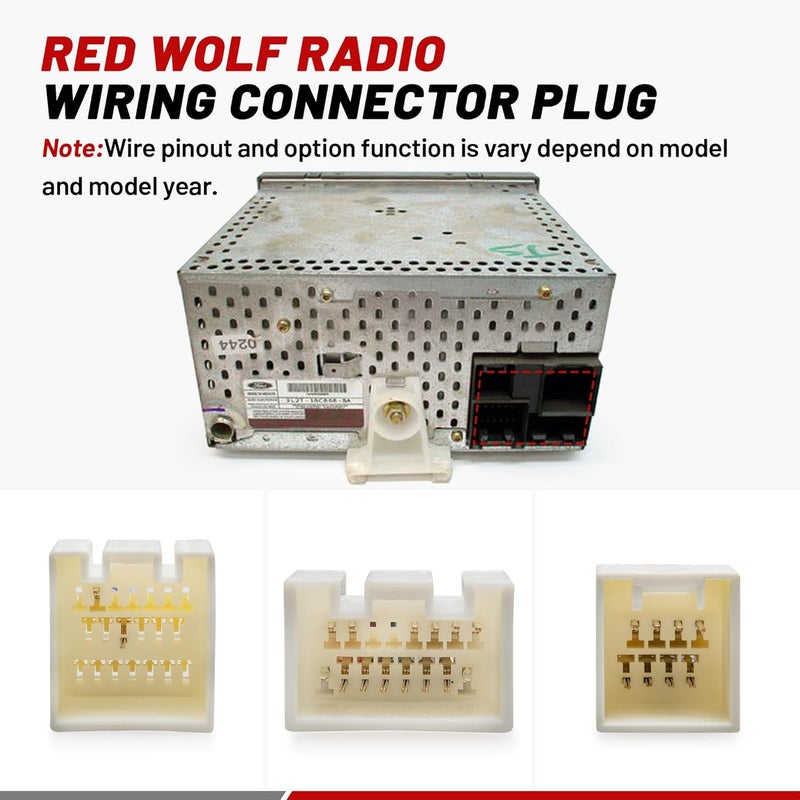RED WOLF Radio Wiring Harness with RCA Plug - Image 4