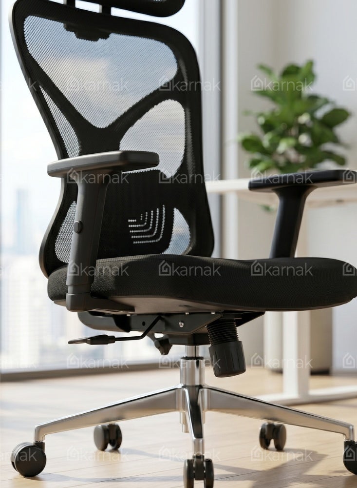 Karnak Model Jude High Back Office Chair, Executive Computer Office Chair - Advanced Ergonomics, High-Back, Breathable, Adjustable Lumbar Support - Image 3