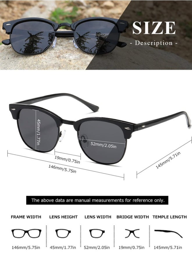 جي سي سي جوو نظارات شمسية كلاسيكية نصف إطار، مستقطبة مع حماية من الأشعة فوق البنفسجية، بتصميم حاجب للرجال والنساء - Image 3