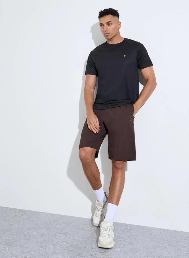 Styli  Brown Activewear Sports Shorts with Drawstring for Men | Best Price UAE
