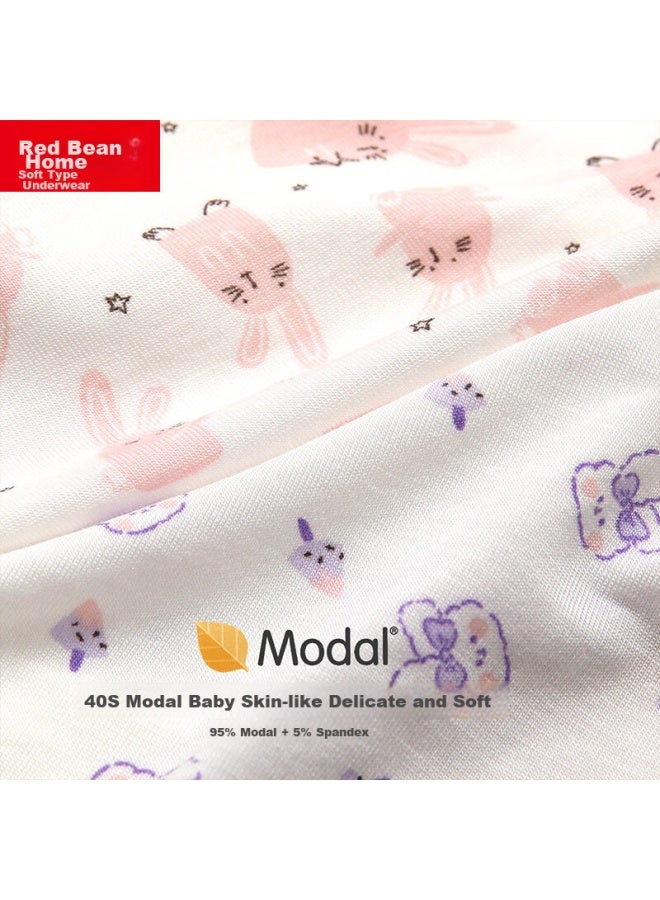 HOdo Home Hodohome Children's Underwear, Girls' 40s Modal 3a Antibacterial Crotch Triangle Shorts, For Older Girls, Underpants 002, Size 150  - Image 4