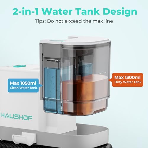 HAUSHOF Portable Carpet Spot and Upholstery Cleaner Machine, 13Kpa Powerful Suction & Spot Remover, Deep Stain Cleaning for Rug, Carpet, Car Seats, Pets, Stairs, Couches, with Cleaning Solution - Image 4