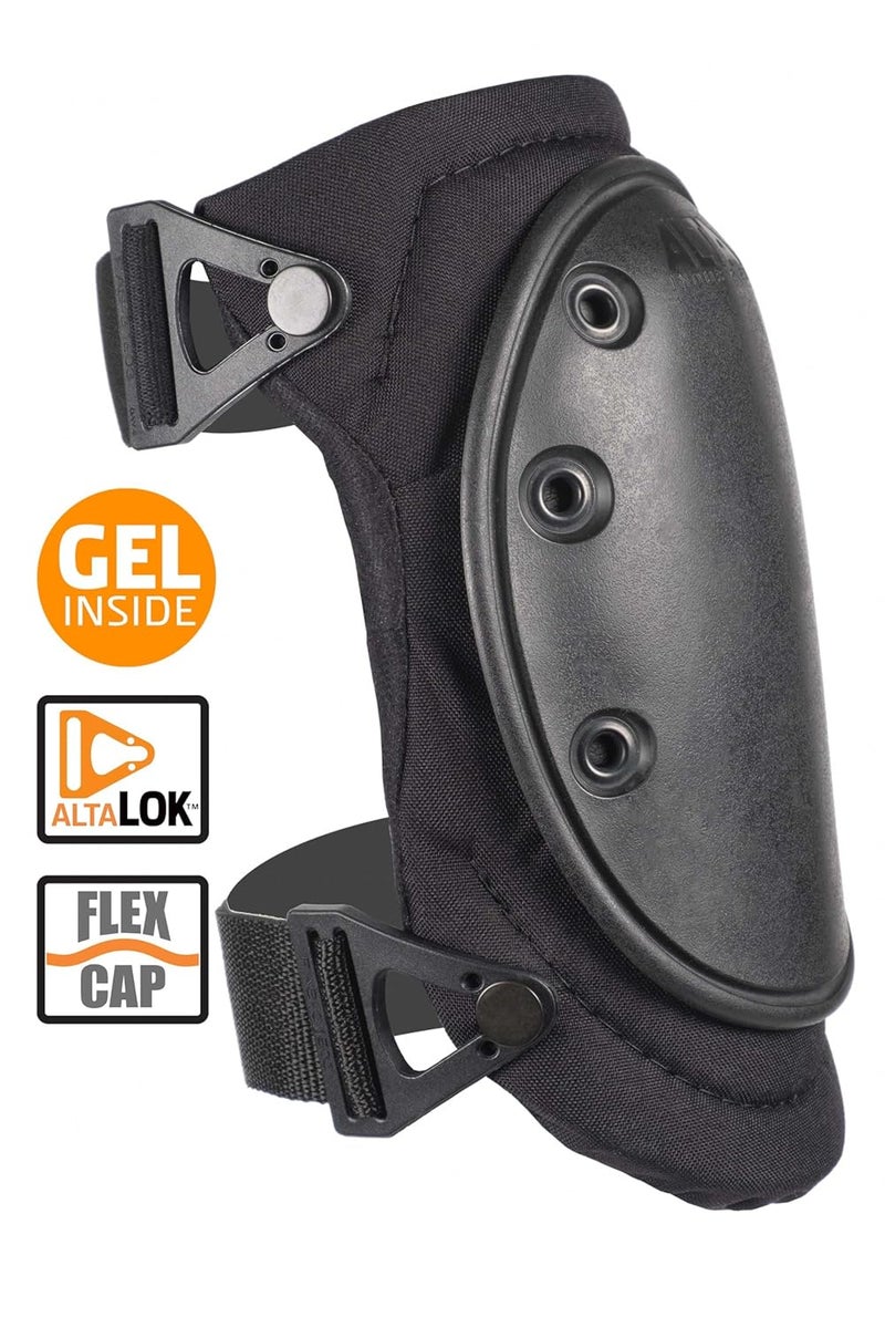 Alta 50453.00 AltaFLEX Gel Knee Protector Pad, Black Cordura Nylon Fabric, AltaLOK Fastening, Flexible Cap, Long, Black - Image 2