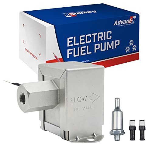 AdvanEX Universal Electric Fuel Pump 12V Heavy Duty Gas Diesel Inline 4.5-7PSI Metal Solid Petro Diesel Engine - Image 1