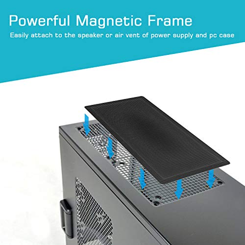 PANO-MOUNTS 287mm 140mm x 2 PC Fan Dust Mesh Filter 11.3inch x 5.79inch PVC Computer PC Case Dust Proof Filter Cover Magnetic Black 2-Pack - Image 2