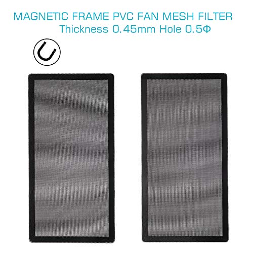 PANO-MOUNTS 287mm 140mm x 2 PC Fan Dust Mesh Filter 11.3inch x 5.79inch PVC Computer PC Case Dust Proof Filter Cover Magnetic Black 2-Pack - Image 3
