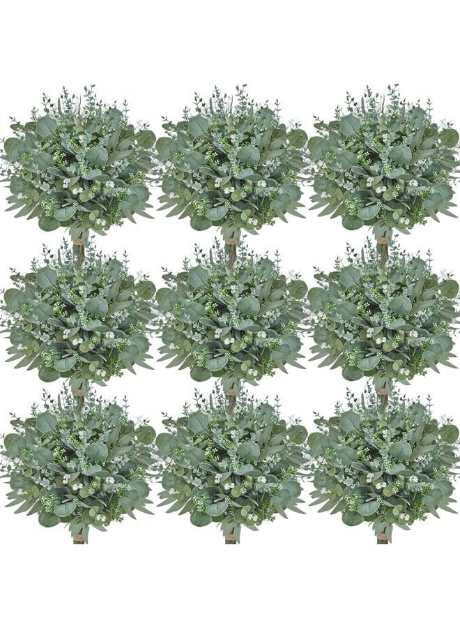 Serwalin 300 pcs Artificial Mixed Eucalyptus Leaves Stems Bulk, 4 Kinds Silver Dollar Eucalyptus Leaves Picks,Faux Greenery Stems Sprays for DIY Bouquets Floral Arrangement Home Decor - Image 1
