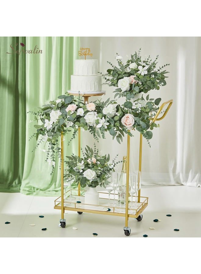 Serwalin 300 pcs Artificial Mixed Eucalyptus Leaves Stems Bulk, 4 Kinds Silver Dollar Eucalyptus Leaves Picks,Faux Greenery Stems Sprays for DIY Bouquets Floral Arrangement Home Decor - Image 4