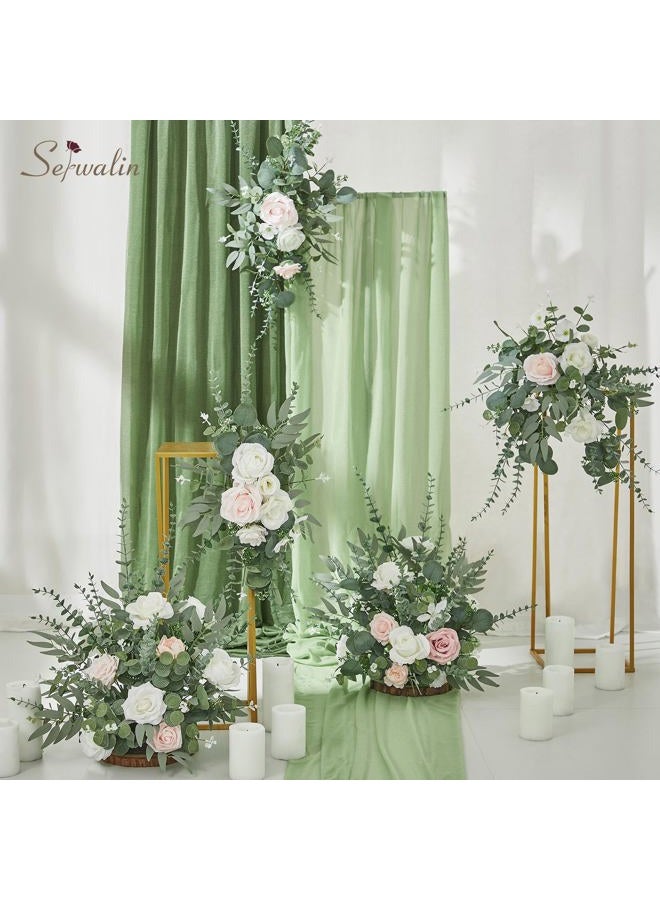 Serwalin 300 pcs Artificial Mixed Eucalyptus Leaves Stems Bulk, 4 Kinds Silver Dollar Eucalyptus Leaves Picks,Faux Greenery Stems Sprays for DIY Bouquets Floral Arrangement Home Decor - Image 5