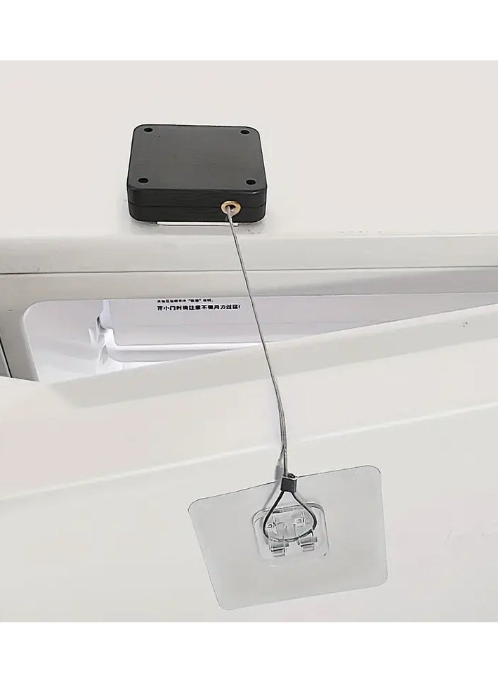 Generic Automatic Door Closer with Steel Cable – No-Drill Adhesive Mount, Silent Soft Close, Remote Touch Control – For Wooden, Mesh, Sliding, Double & Refrigerator Doors  - Image 2