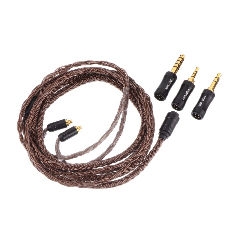 Linsoul كابل Linsoul Tripowin Amber 32AWG OFC خالي من الأكسجين HiFi IEM مع قابس قابل للتبديل 2.5mm/3.5mm/4.4mm، كابل استبدال بغطاء PVC لعشاق الصوت (MMCX) - Image 3
