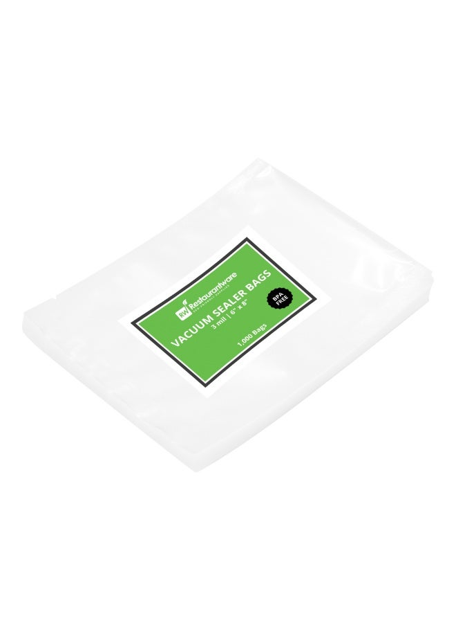 Restaurantware Fresh Hero 6 x 8 Inch Vacuum Sealer Bags, 1000 Food Storage Bags - 3 mil Thick, Microwavable, Clear Plastic Sous Vide Bags, Freezable, For Storing Food Or Sous Vide  - Image 1