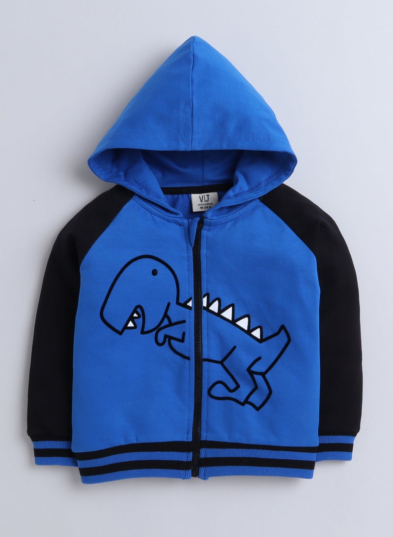 victor and jane Boys' 3-Piece Set Tracksuits- Off-white Long tee, Blue fullzipper Hoody Jacket and Jogger ,(6mo - 3Yrs ) - Image 4