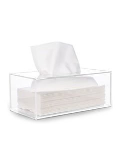 Rahalife Acrylic Tissue Holder Box,14032 Tissue Box - Rectangular Napkin Holder, Clear Box Cover Facial Tissue Dispenser, Tissue Box Holder For Home, Kitchen And Office Room.  - Image 1