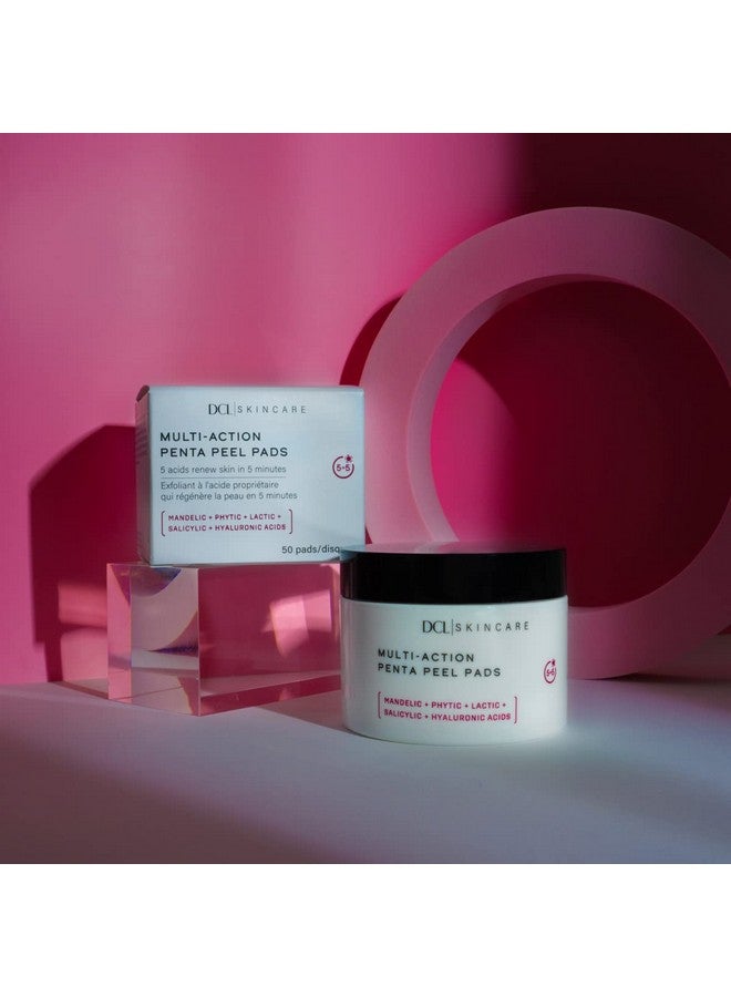 DCL Skincare Multiaction Penta Peel Renew Skin In 5 Mins Gentle Acid Peel Resurfaces Unclogs Pores Hydrates Salcylic Mandelic Phytic Hyaluronic And Lactic Acids 50 Pads - Image 2