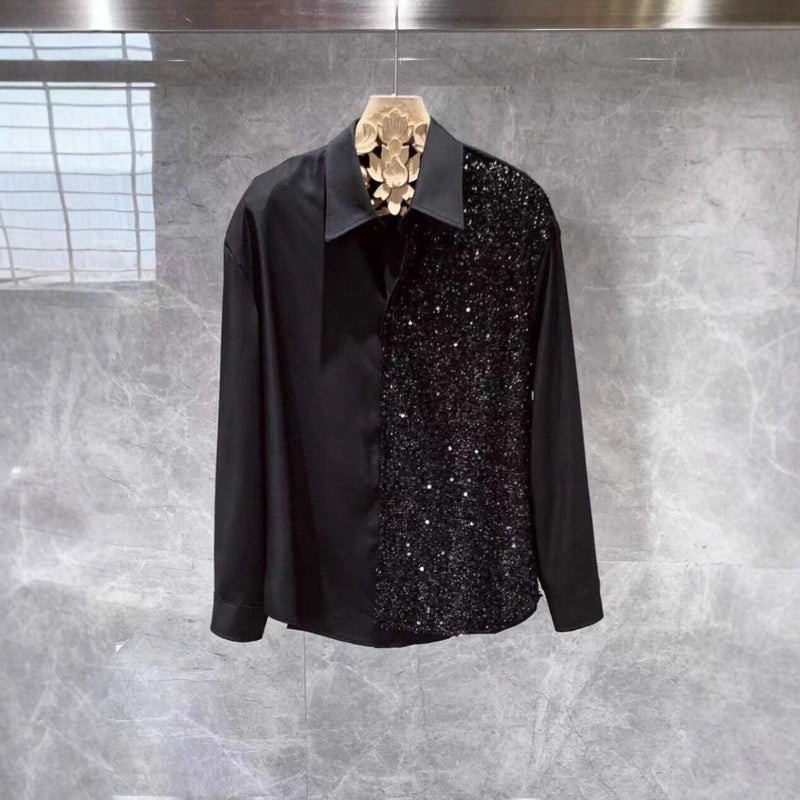 قميص طويل الأكمام بتصميم عصري جديد عالي الجودة للرجال بأسلوب كوري، قميص أنيق وعصري - Image 4