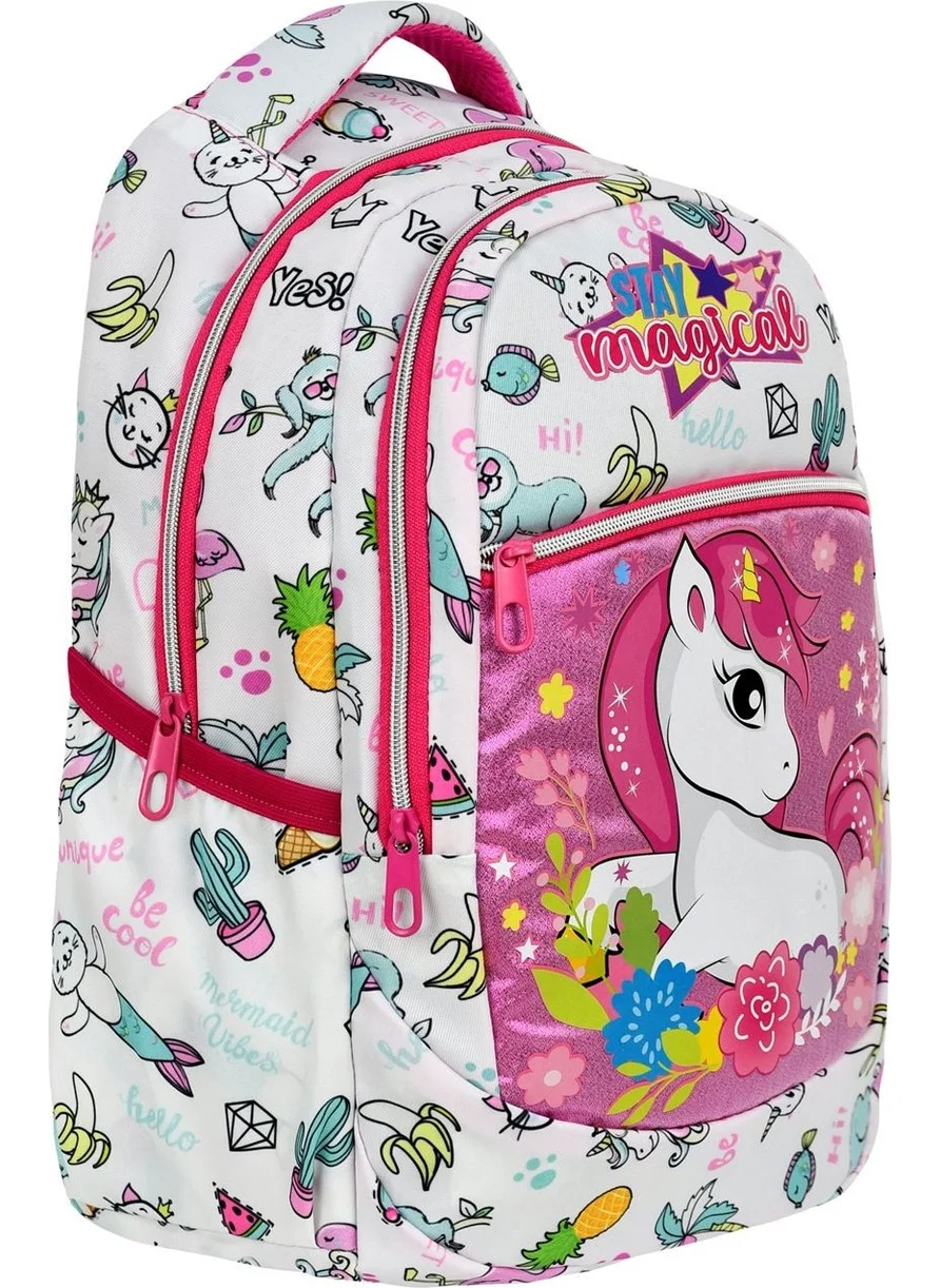 Çanta Trend Bag Trend Unicorn Patterned Primary School Bag + Lunch Box