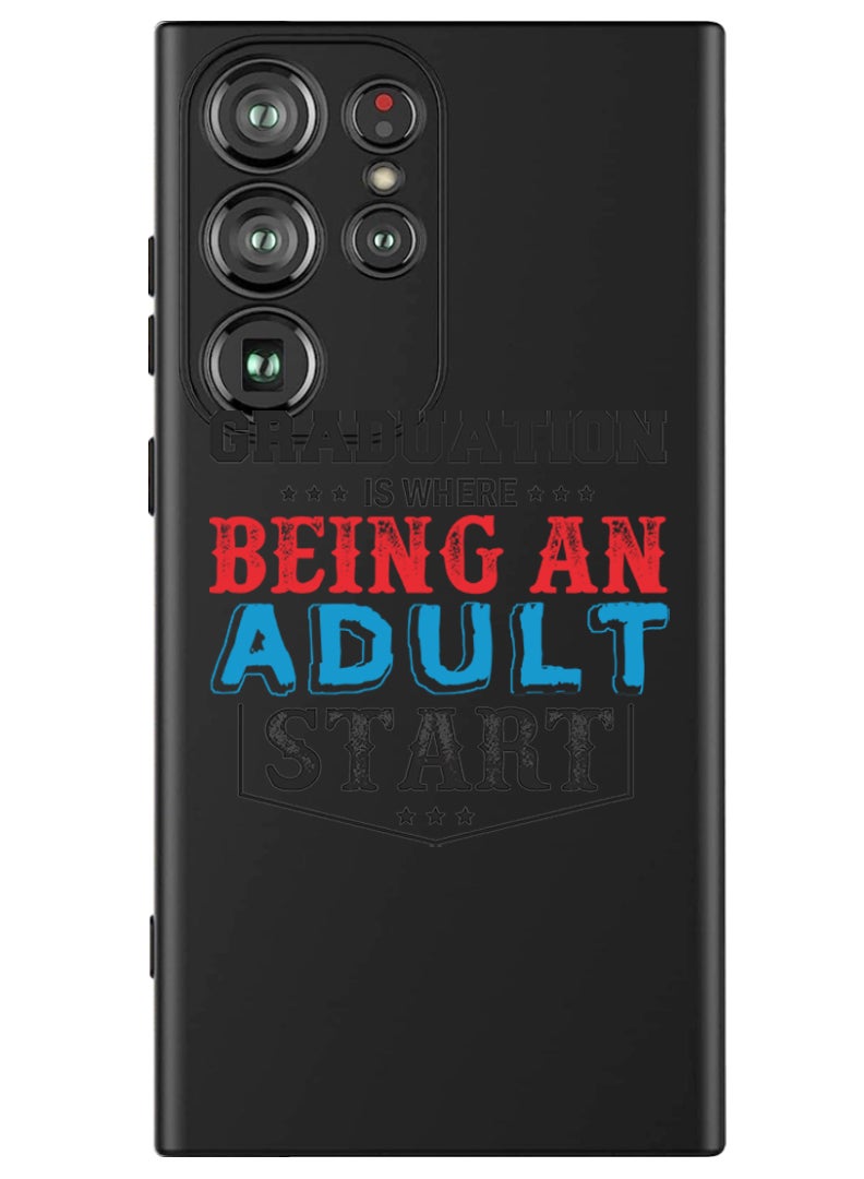 Theodor Protective Slim Fit Case Liquid Silicone Cover with Full Body Protection Anti-Scratch Shockproof Case For Samsung Galaxy S24 Ultra (Black) - Graduation black - Image 1